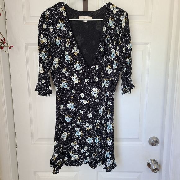 (1241) The Loft Woman's Country Garden Quarter Sleeve Floral Dress, Size: 8 - Picture 2 of 13